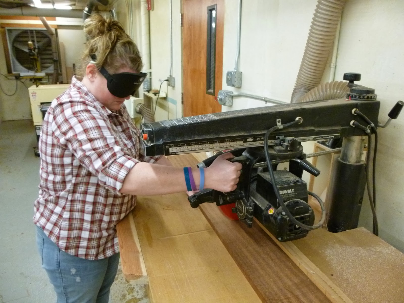 Audrey Chard woodshop Audrey Chard working in the wordshop
