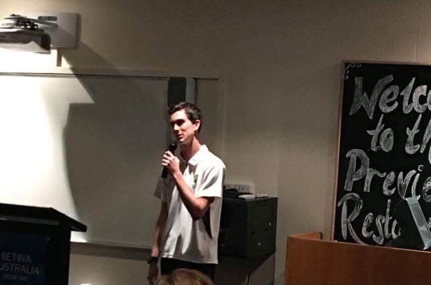 Matt public speaking when he was 19 years old