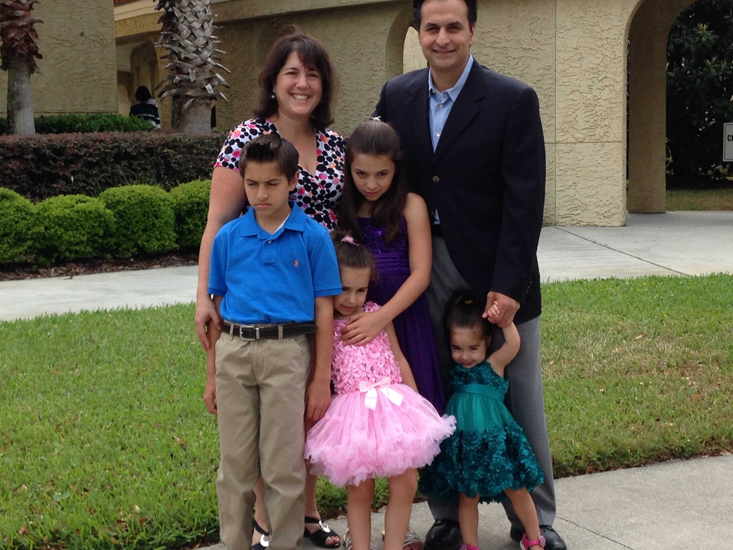 Katerina and her family outside church