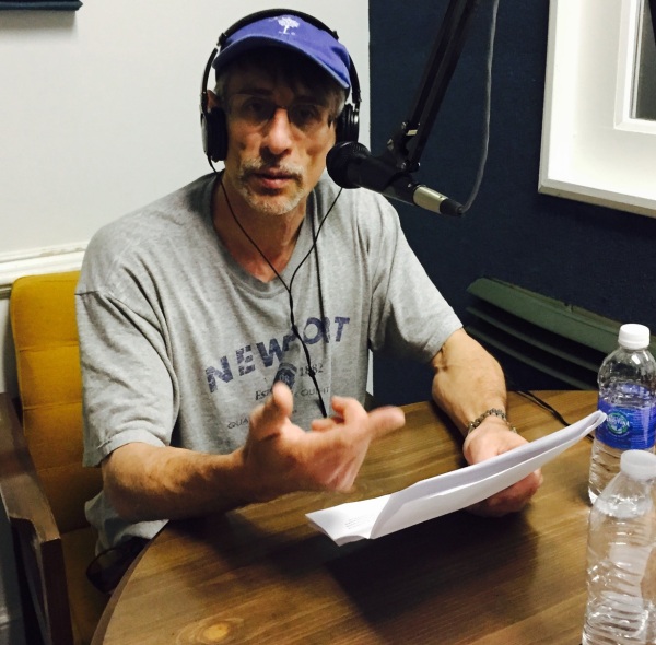Caros in 2017 doing a radio talk show he created at a local South Carolina talking about substance abuse disorder, HIV awareness and domestic violence