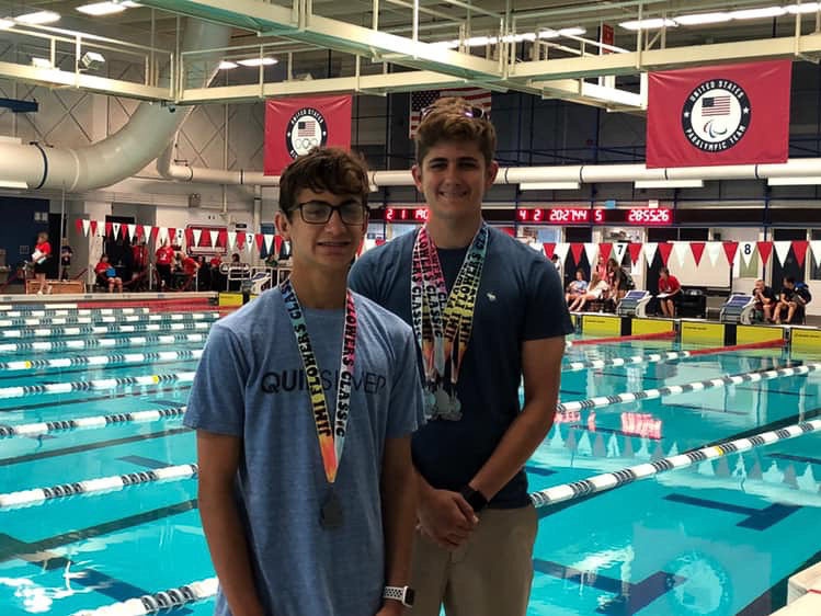 Ethan & Gavin at the Jimi Flowers Classic in Colorado (the annual U.S. Paralympics Swimming developmental and national-circuit meet) in 2019