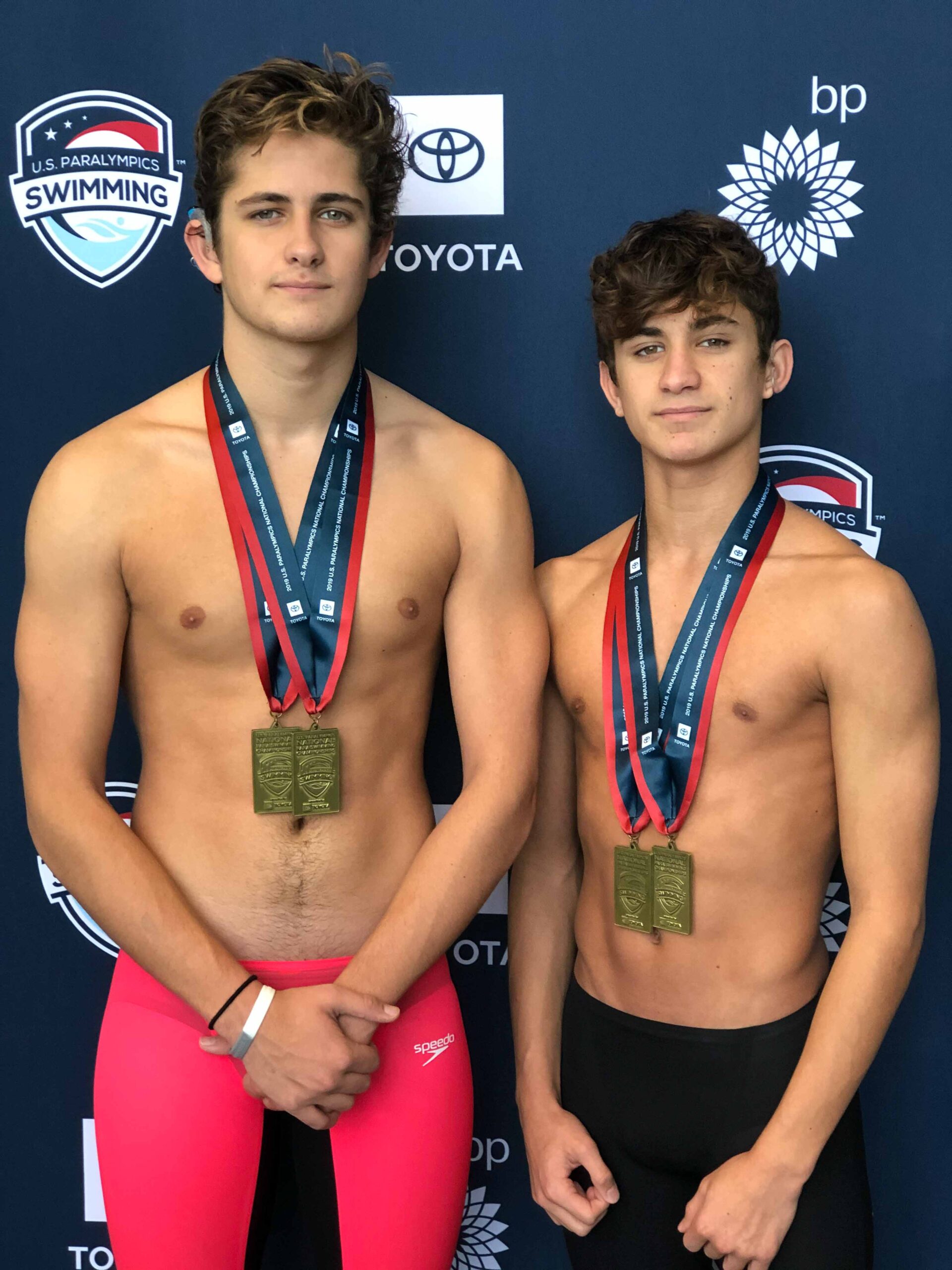 Ethan & Gavin at the Jimi Flowers Classic in Colorado (the annual U.S. Paralympics Swimming developmental and national-circuit meet) in 2019