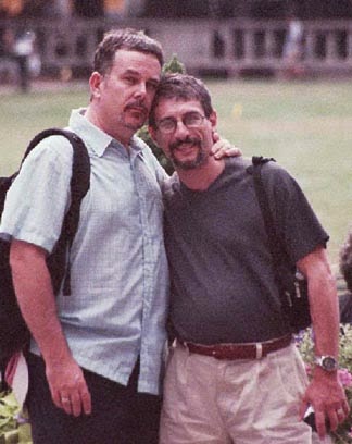 Carlos and his husband Bob at Bryant Park in New York City